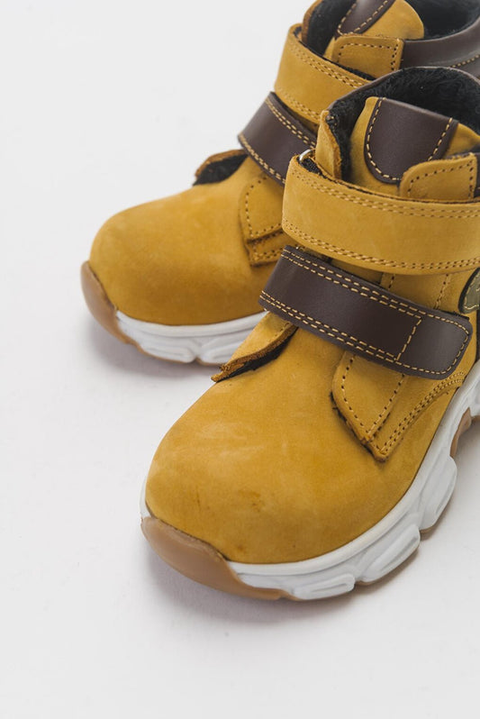 Boy's Yellow Genuine Leather Children's Boots