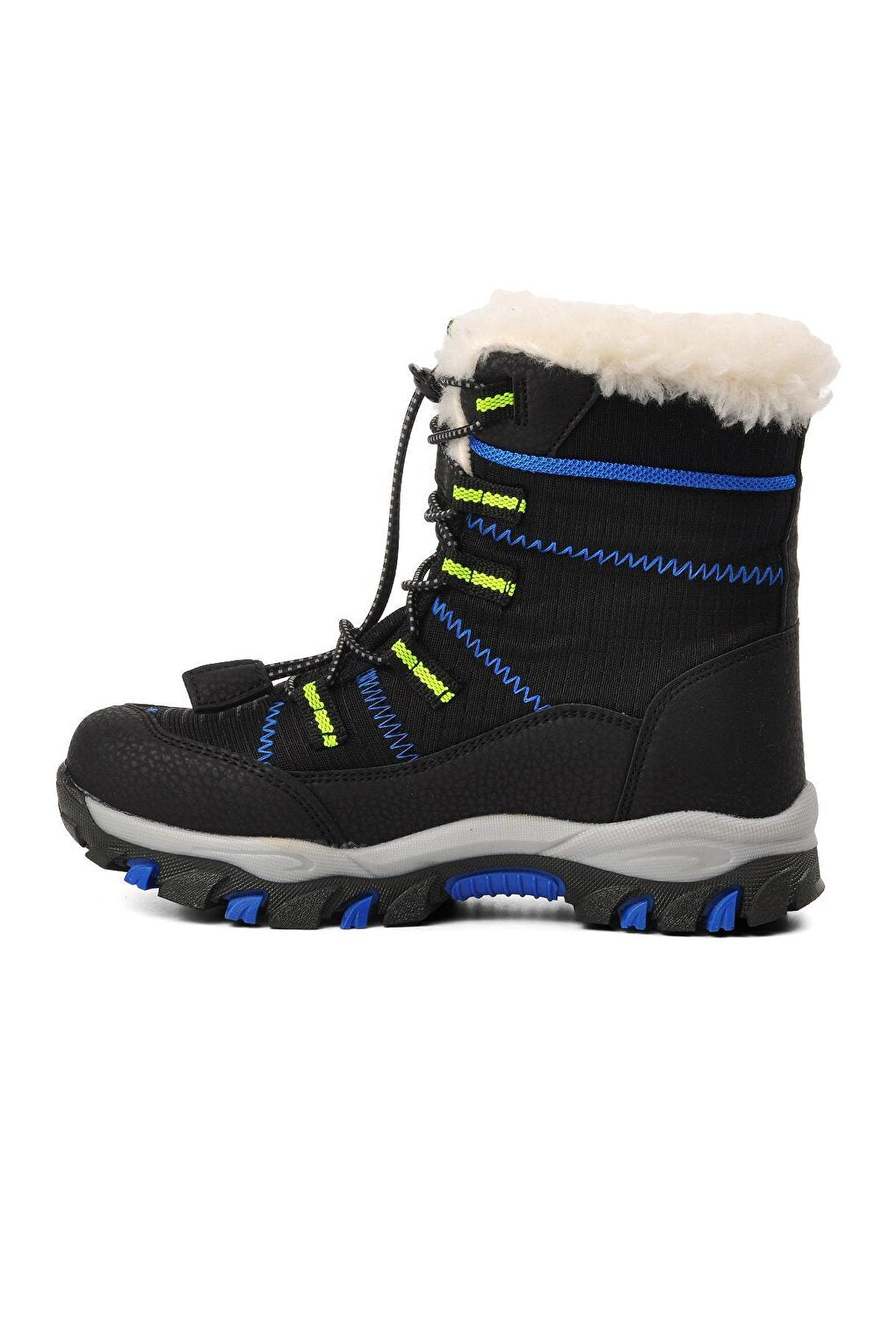 961-F Black-Sax Water Repellent Children's Snow Boots with Fur Inside