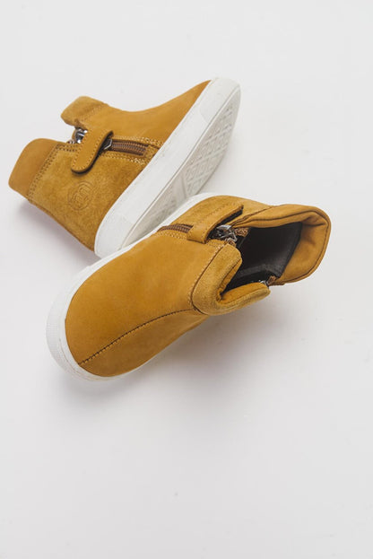 Boy's Yellow Genuine Leather Children's Boots