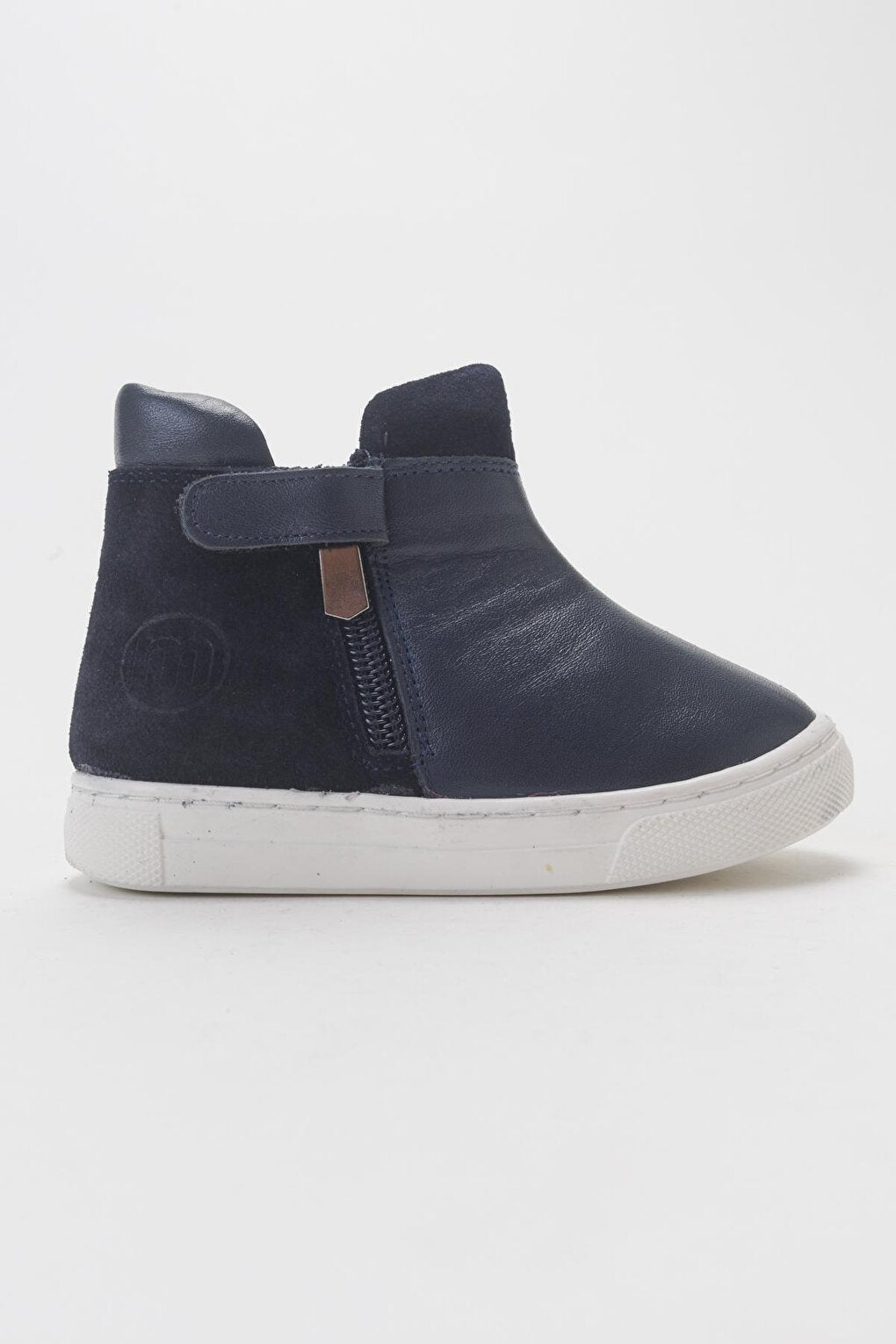 Boy's Navy Blue Genuine Leather Children's Boots