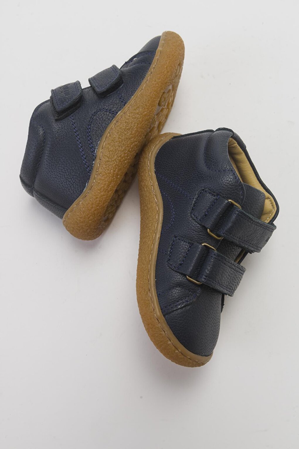 Unisex Kids Navy Blue Genuine Leather Kids Boots