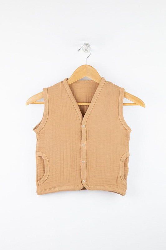 100% Cotton Snap Fastener Muslin Baby Vest