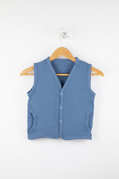 100% Cotton Snap Fastener Muslin Baby Vest