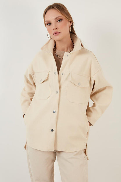 Double Pocket Oversize Thick Shirt Jacket 42190778