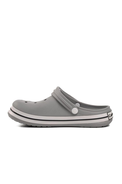 Grey-White Men's Sabo Slippers 5001