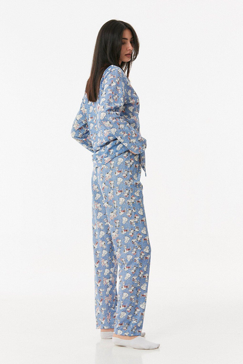 Dog Printed Shirt Collar Pajama Set