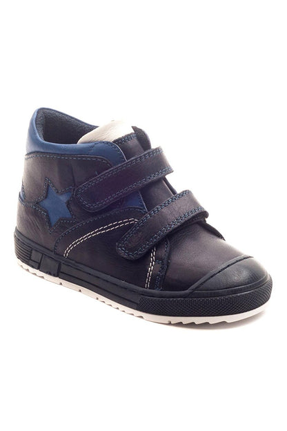 Boy's Navy Blue Leather healthy Supported Children's Boots