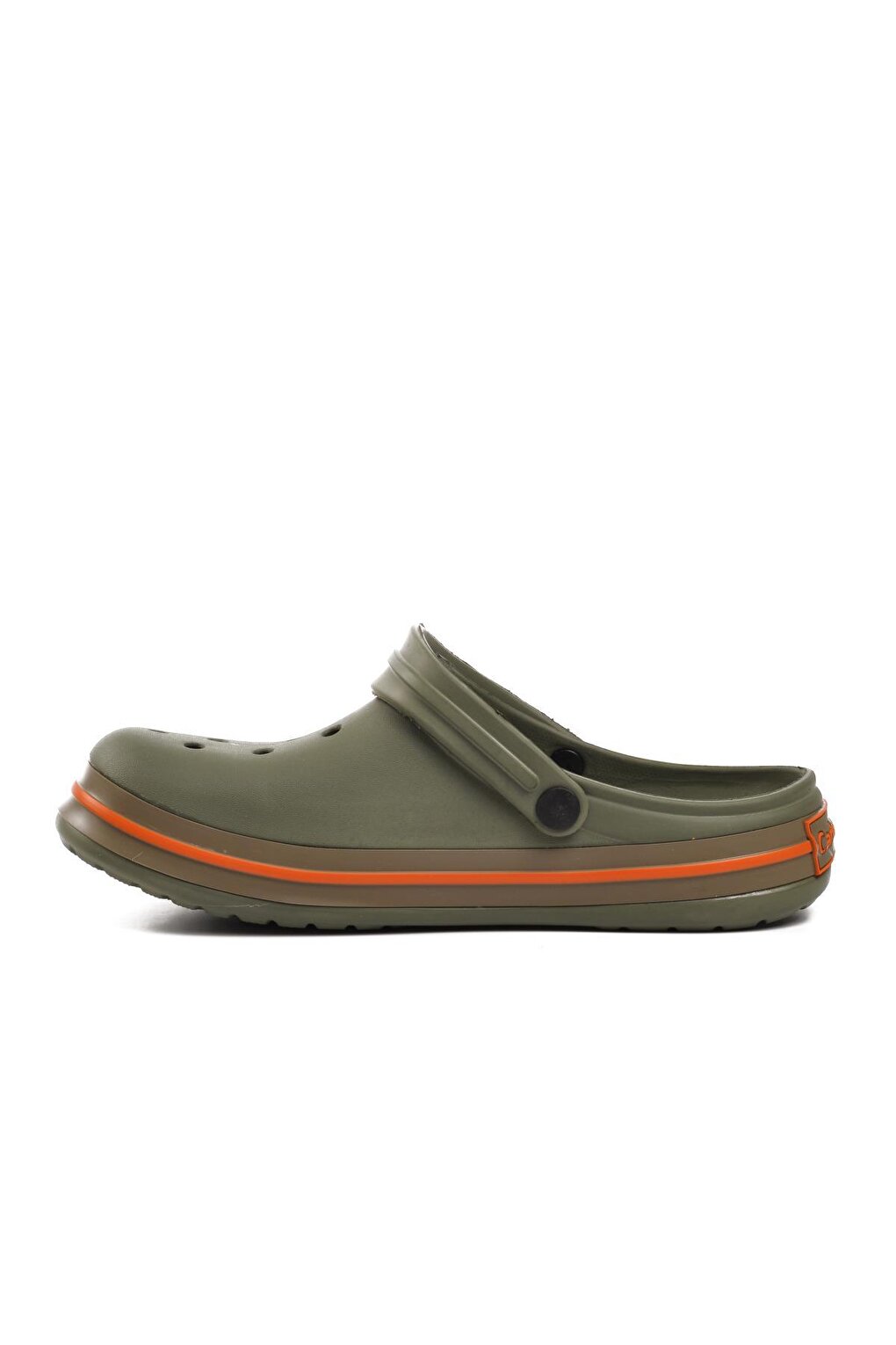 Khaki-Orange Men's Sabo Slippers 5001