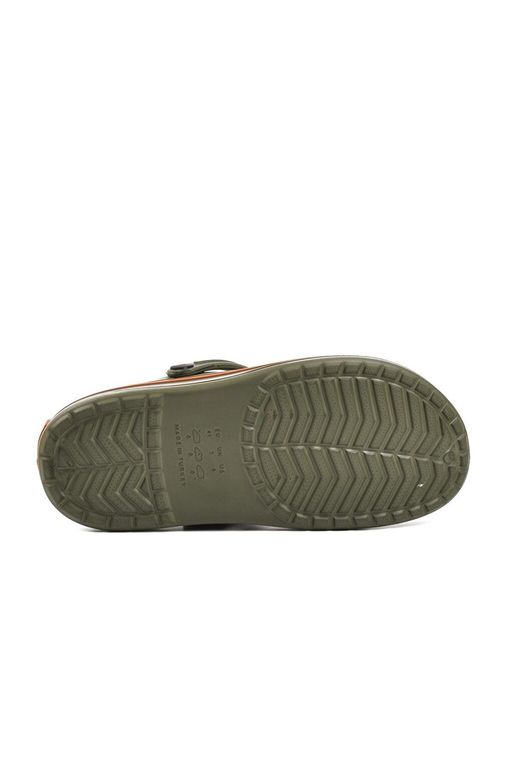 Khaki-Orange Men's Sabo Slippers 5001