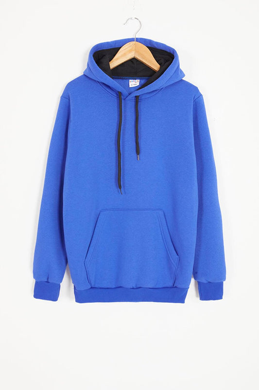 Blue Fleece Kangaroo Pocket Kids Hooded Sweatshirt 17042