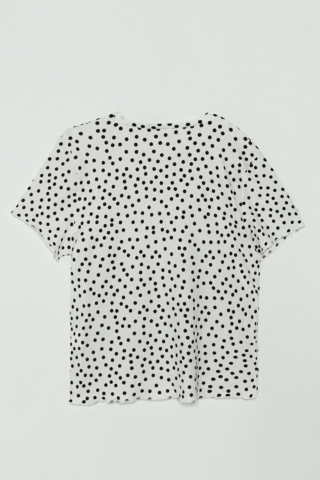 Girls' T-Shirt with Polka Dots on White