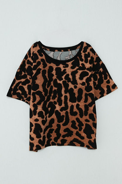 Leopard Patterned Short Sleeve Girls' T-Shirt