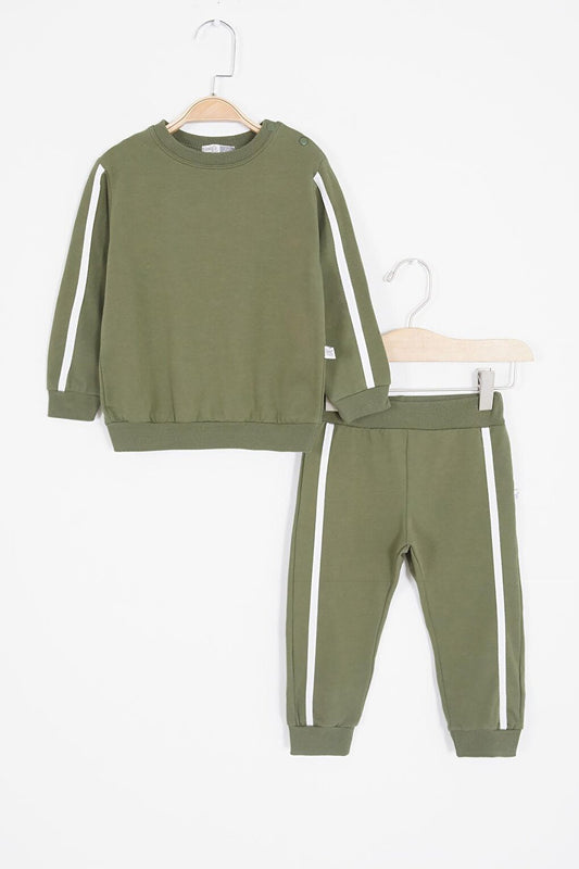 Khaki Striped Baby Boy Set 17101