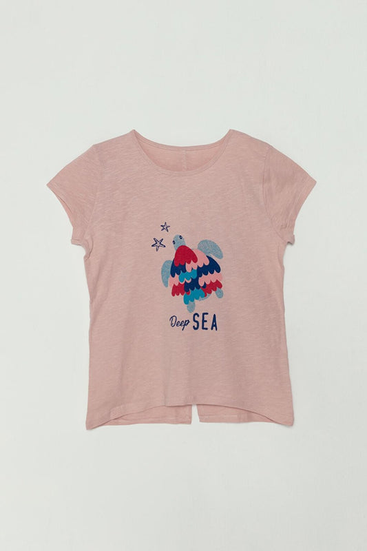 Turtle Printed Girls' T-Shirt