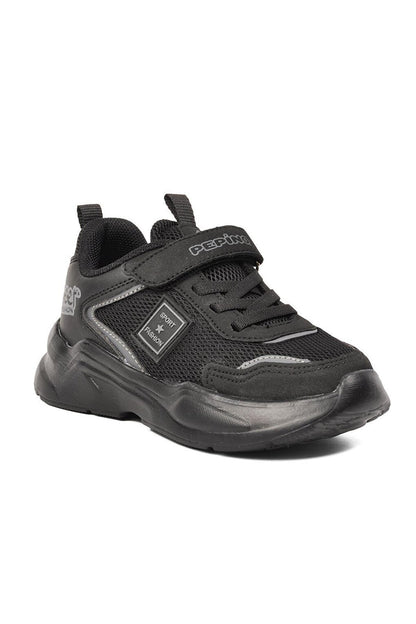 935-P Black-Smoked Mesh Children's Sports Shoes