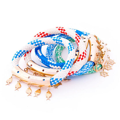 Blue Rope Women's Bracelet with Anchor Design