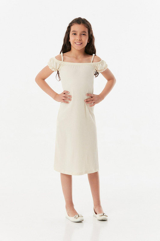 Bürümcük Fabric Strappy Girl's Dress