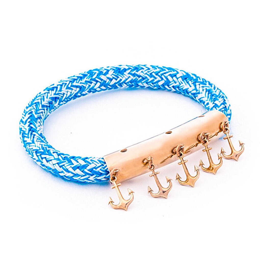 Blue Rope Women's Bracelet with Anchor Design