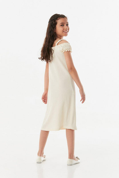 Bürümcük Fabric Strappy Girl's Dress