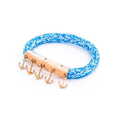 Blue Rope Women's Bracelet with Anchor Design