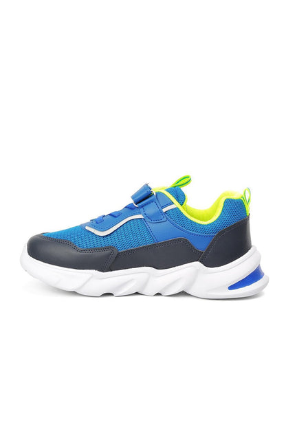 1249-F Sax Navy Blue Yellow Children's Sports Shoes