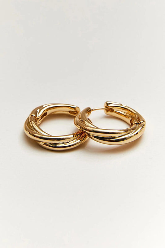 Women's Accessory Steel Stud Hoop Earrings