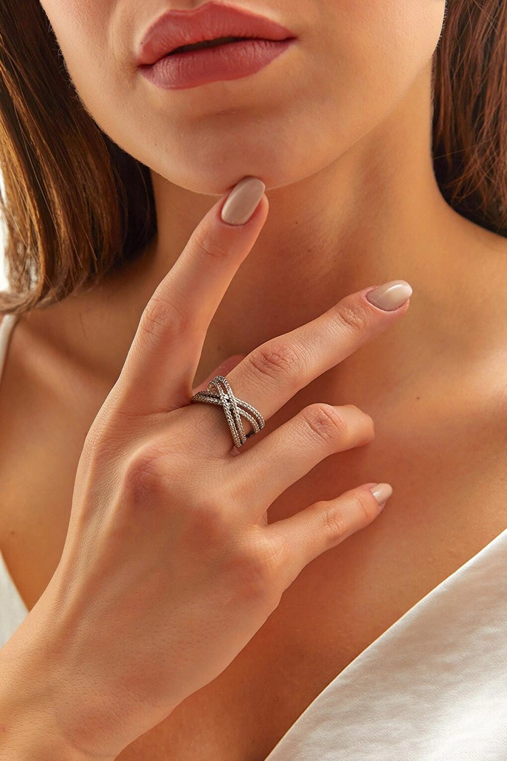 Women's Accessory Steel Stone Ring