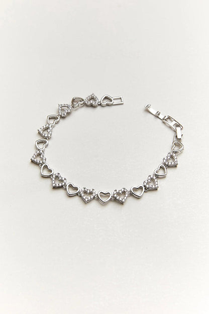 Women's Accessory Steel Heart Bracelet