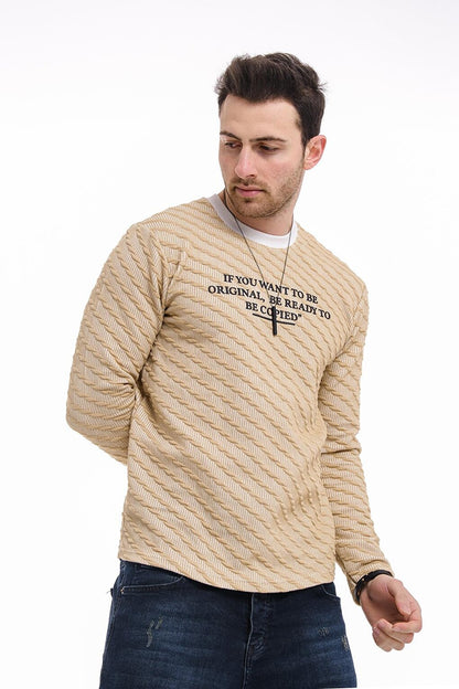 Bobby Cross Striped Slim Fit Knitted Men's Sweatshirt