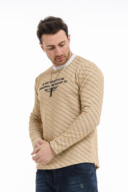 Bobby Cross Striped Slim Fit Knitted Men's Sweatshirt