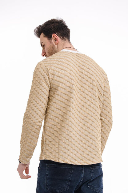 Bobby Cross Striped Slim Fit Knitted Men's Sweatshirt