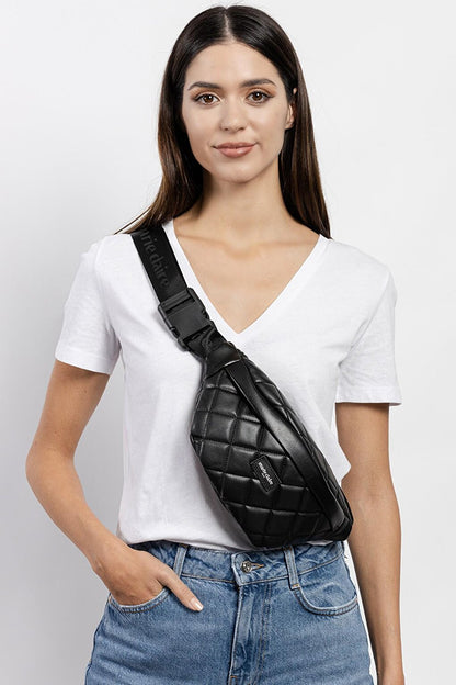 Black Women's Quilted Waist Bag Vita MC221105474