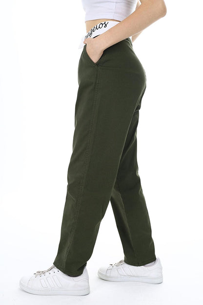 Girl Child Waist Embroidered Gabardine Trousers 9-14 Years Lx253