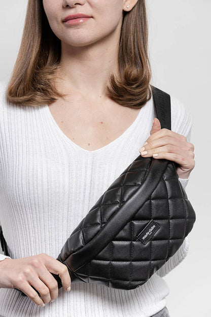 Black Women's Quilted Waist Bag Vita MC221105474