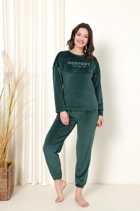 Women's Pajama Set French Velvet Perfect Printed with Elastic Legs Winter Seasonal W20532288