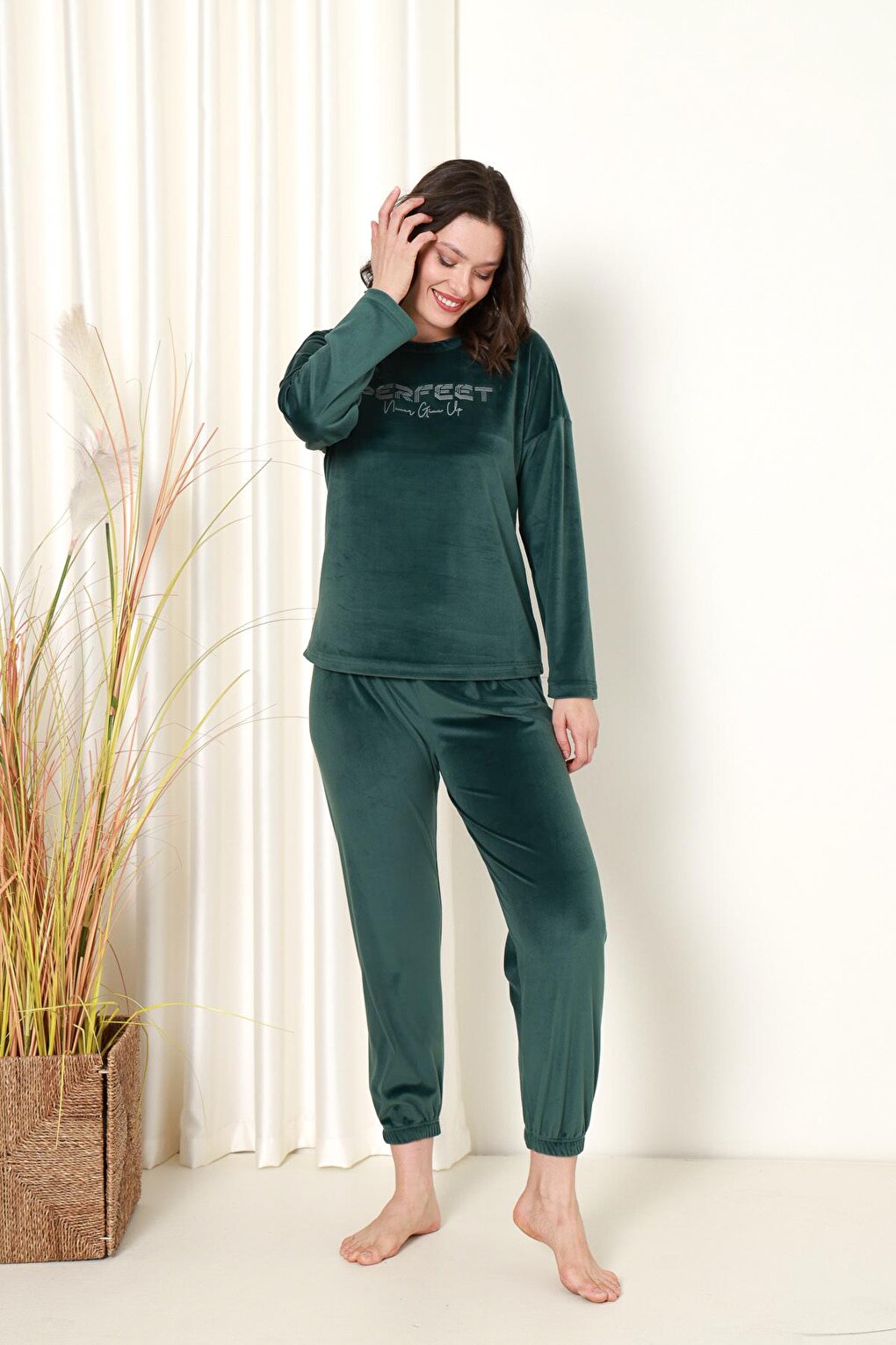 Women's Pajama Set French Velvet Perfect Printed with Elastic Legs Winter Seasonal W20532288