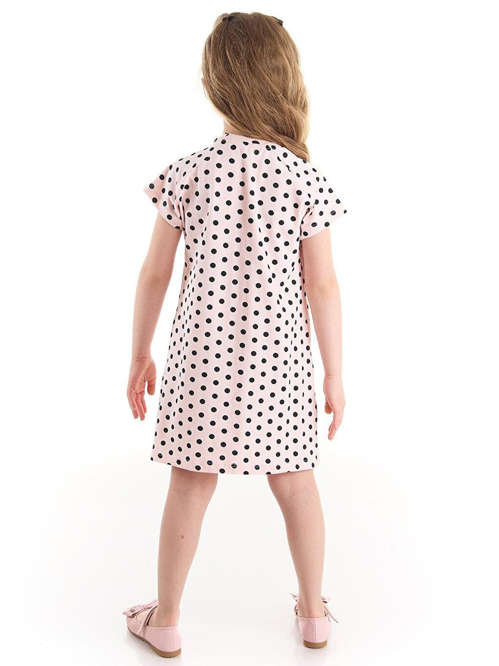 White Cat Girl Polka Dot Pink Dress