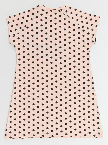 White Cat Girl Polka Dot Pink Dress