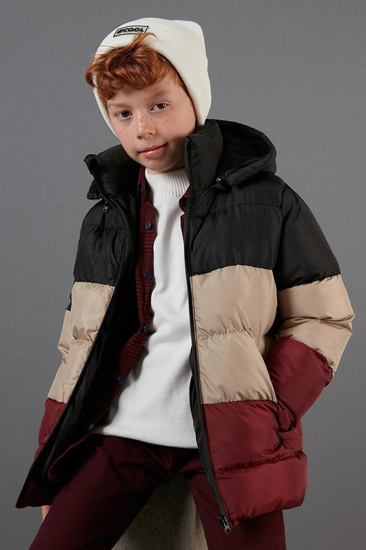 Removable Hooded Puffer Coat with Plush Lining 57611967