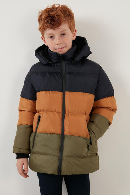 Removable Hooded Puffer Coat with Plush Lining 57611967