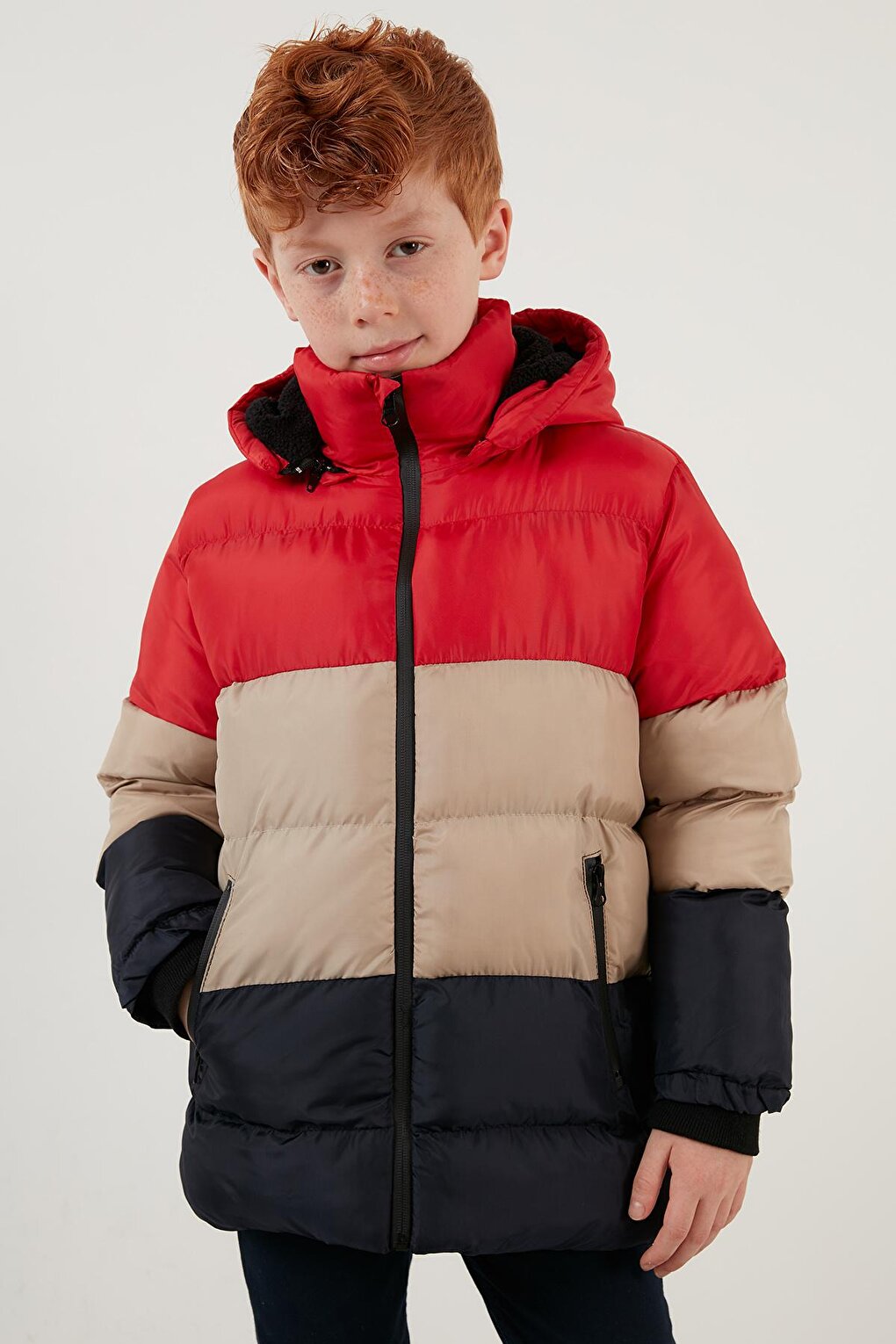 Removable Hooded Puffer Coat with Plush Lining 57611967