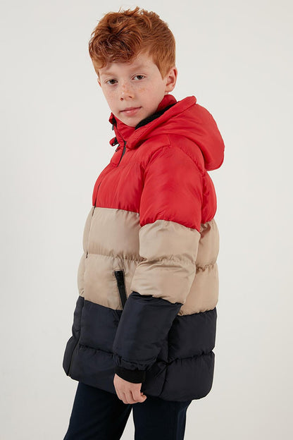 Removable Hooded Puffer Coat with Plush Lining 57611967