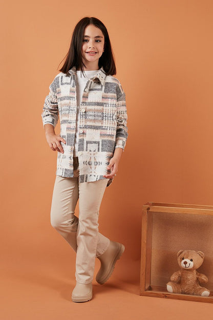 Ethnic Patterned Winter Lumberjack Shirt CF24W81785