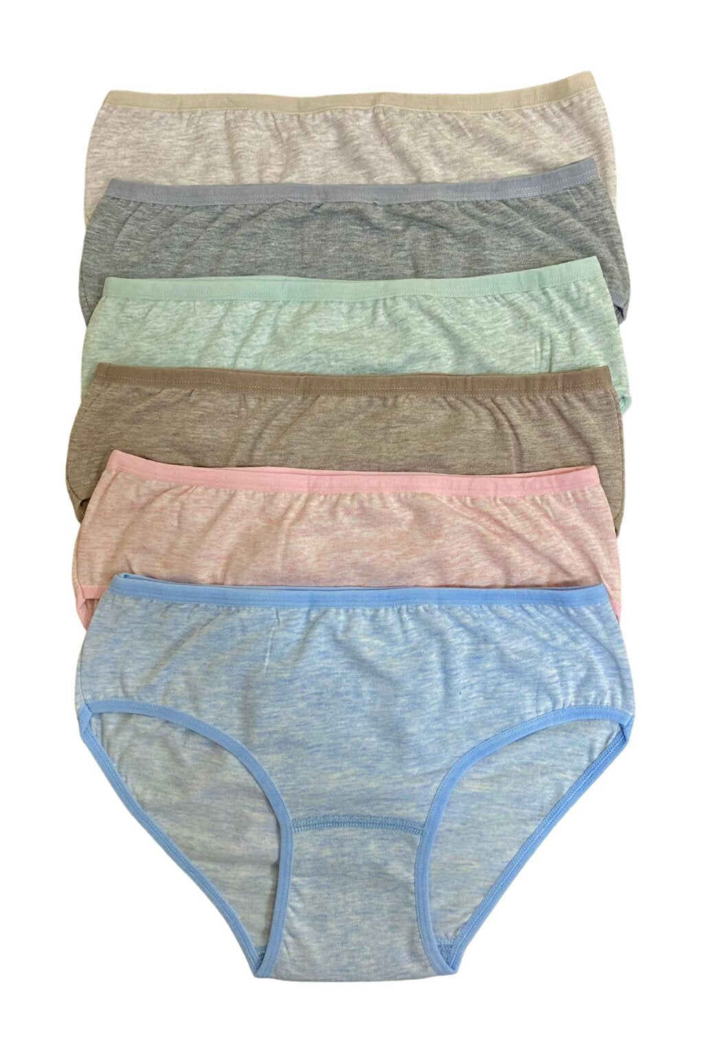 Women's Mid Waist Cotton Mix Terry Mesh Panties 6-Piece 2276120