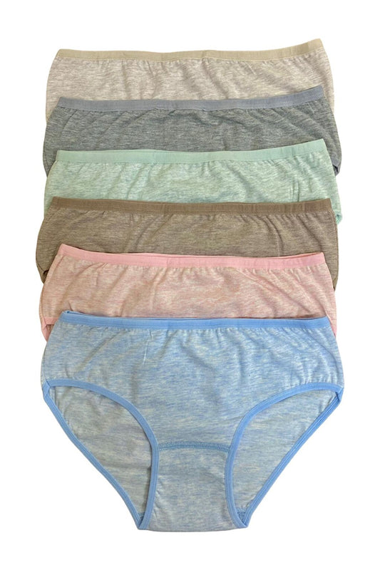 Women's Mid Waist Cotton Mix Terry Mesh Panties 6-Piece 2276120