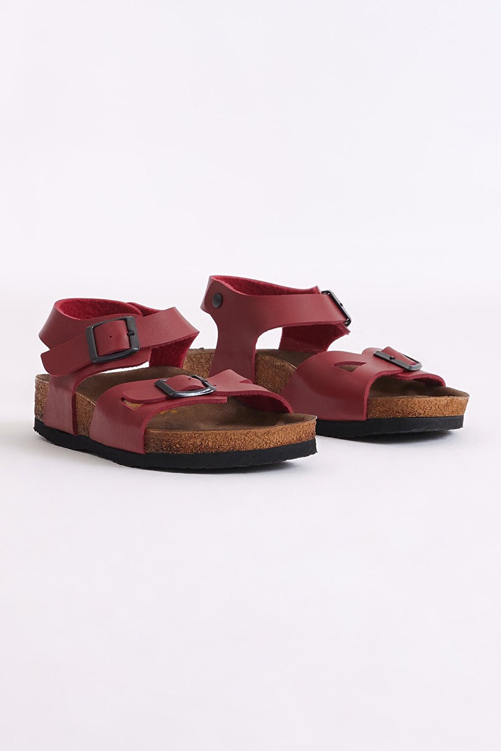 Children's Unisex Red Comfortable Poly Sole Double Buckle Sandals