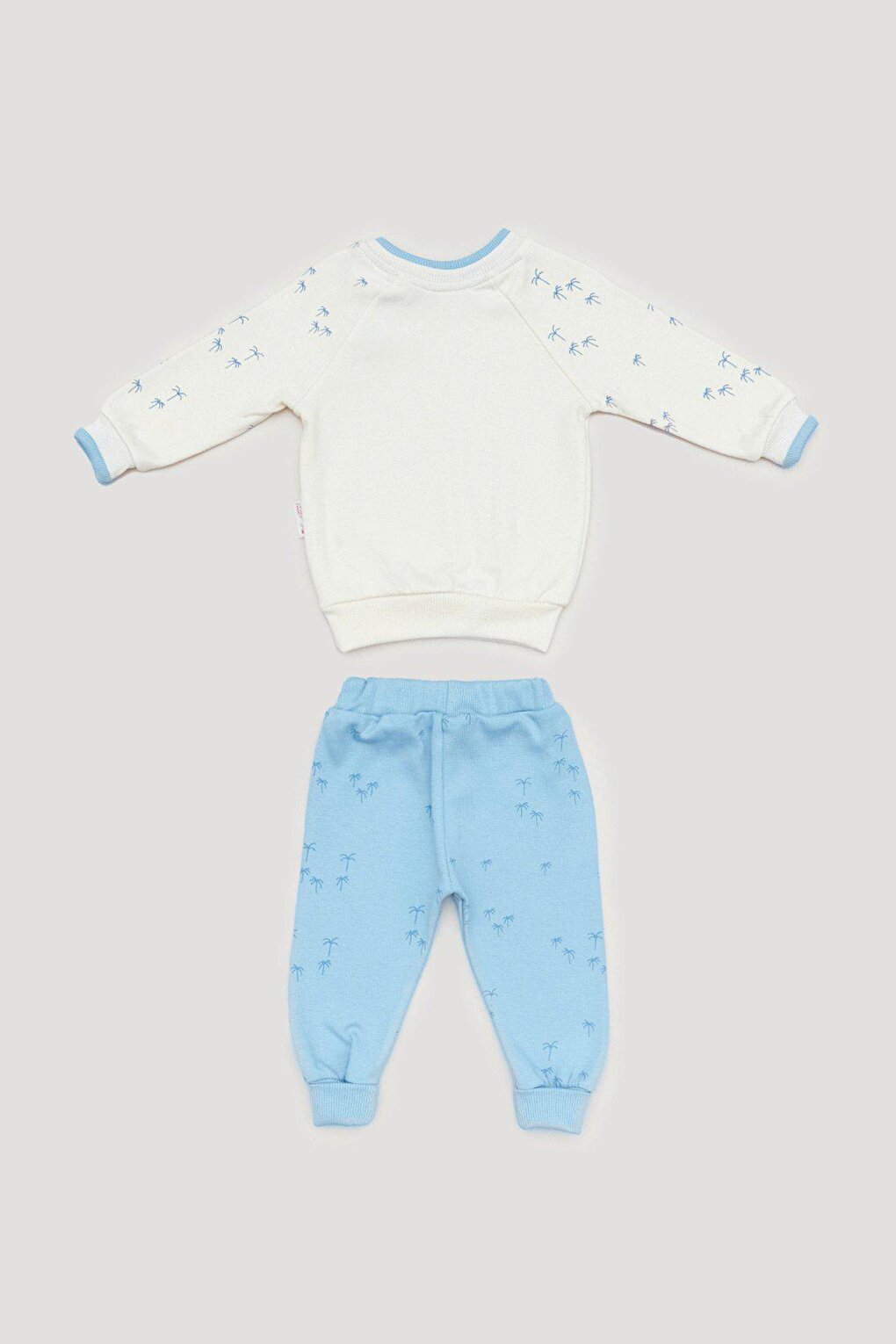 Palm Tree Printed Crew Neck Baby Boy Suit