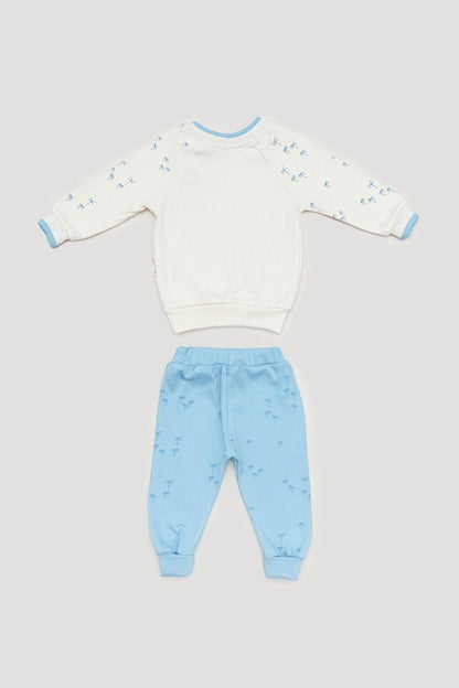 Palm Tree Printed Crew Neck Baby Boy Suit