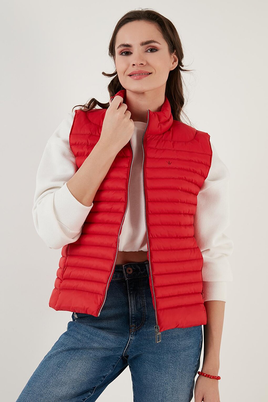 Slim Fit Stand Collar Pocket Puffer Vest 497TAMARA