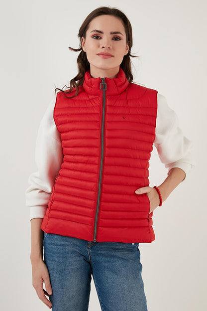 Slim Fit Stand Collar Pocket Puffer Vest 497TAMARA